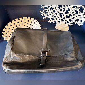 Coach Black Leather Messenger Bag